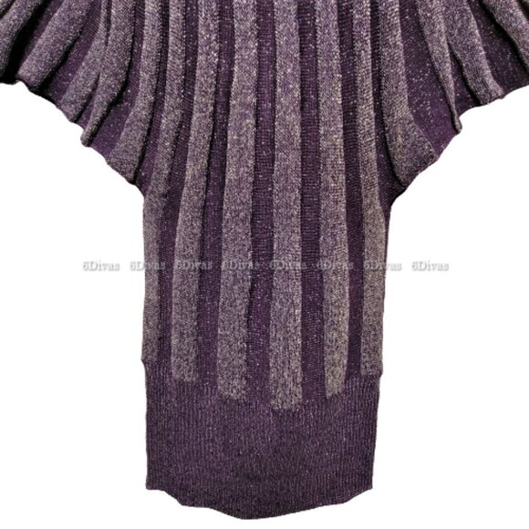 𝅺PURPLE Glitter Tunic Knit Dress or Glitter Top One Size Fits Most - Picture 8 of 13